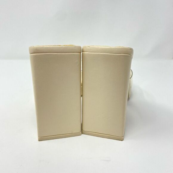 Zara Womens Square Toe Block Heels Size 38/7.5 Cream Wedding Bridesmaid Bridal - Picture 4 of 8